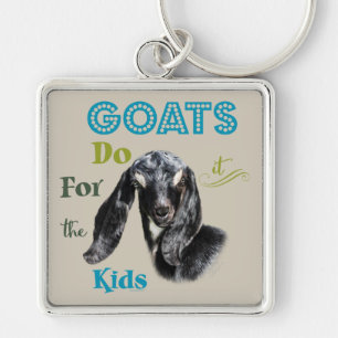 GATS Gör det för Kids GetYerGoat™ Fyrkantig Silverfärgad Nyckelring