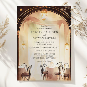 Gatsby 1920-tals Glamour Valvatt Bröllop i Akvarel Inbjudningar