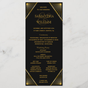 Gatsby Art Deco Bröllop Program