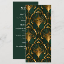 Gatsby Art Deco Bröllopsmeny Kort