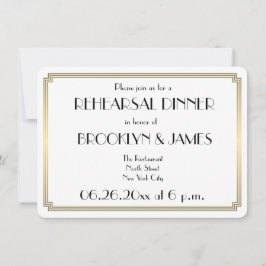 Gatsby Art Deco Bröllopsrepetition Invitation Rund Inbjudningar