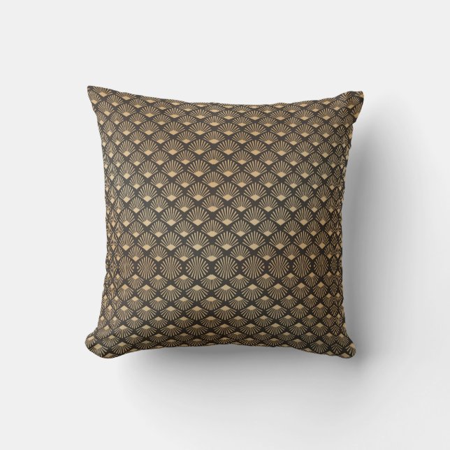 Gatsby Art Deco Fläkt Mönster Luxe Kudde (Framsida)