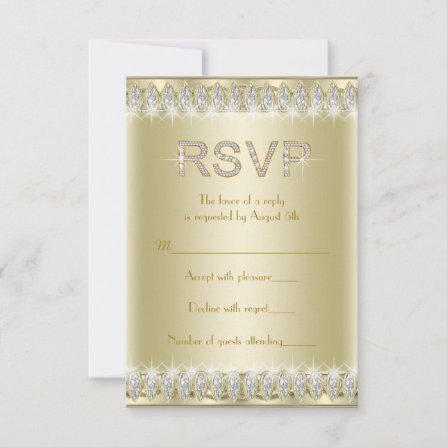 Gatsby Art Deco Glamorösa 20-tals RSVP OSA Kort (Framsida)