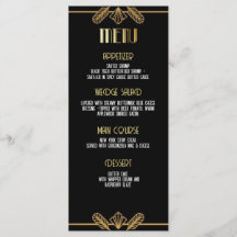 Gatsby, Art Deco, mordgåta, meny