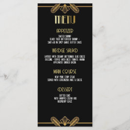 Gatsby, Art Deco, murder mystery, menu Program