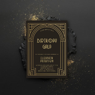 Gatsby Art Deco Nouveau Guld, 20-årsjubileum Inbjudningar