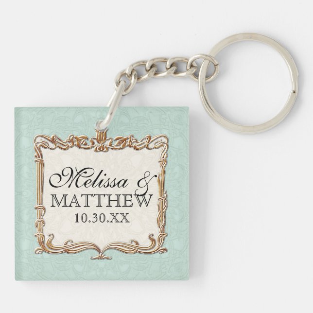 Gatsby Art Deco Nouveau Snöre Faux Guld Tulip (Baksidan)