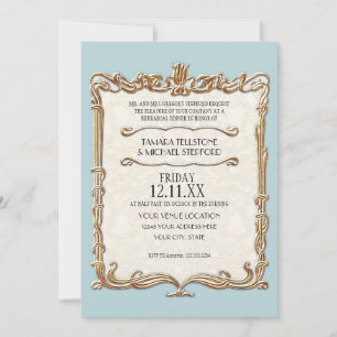 Gatsby Art Deco Nouveau Snöre Faux Guld Tulip Inbjudningar
