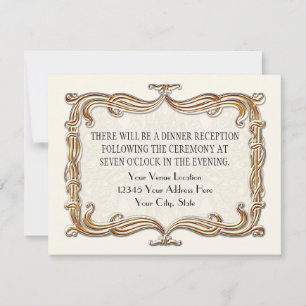 Gatsby Art Deco Nouveau Snöre Faux Guld Tulip Inbjudningar