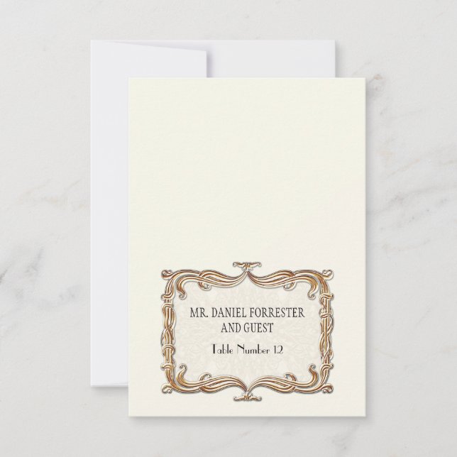 Gatsby Art Deco Nouveau Snöre Faux Guld Tulip Inbjudningar (Framsida)