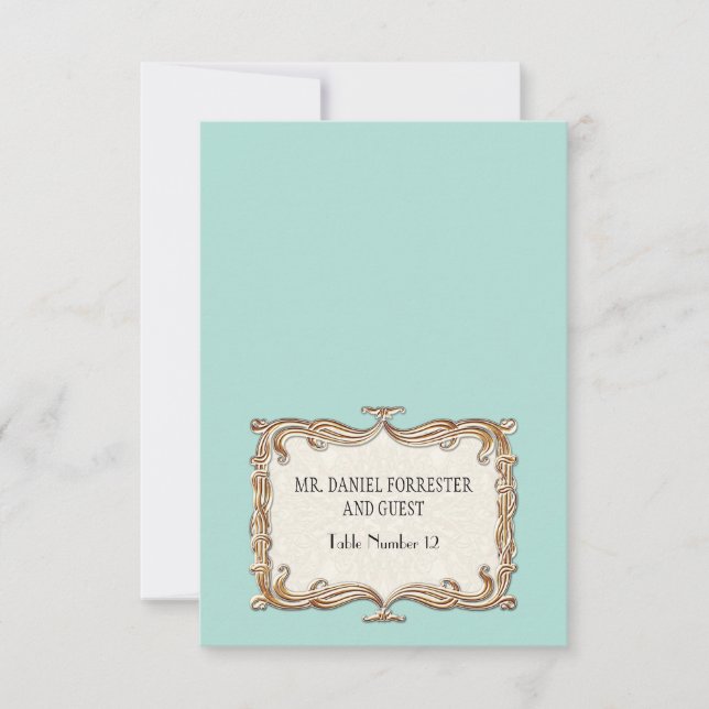 Gatsby Art Deco Nouveau Snöre Faux Guld Tulip Inbjudningar (Framsida)