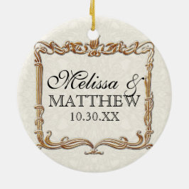 Gatsby Art Deco Nouveau Snöre Faux Guld Tulip Julgransprydnad Keramik