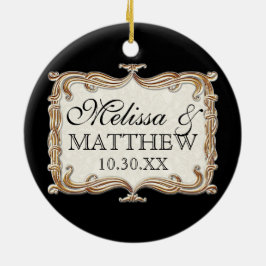 Gatsby Art Deco Nouveau Snöre Faux Guld Tulip Julgransprydnad Keramik