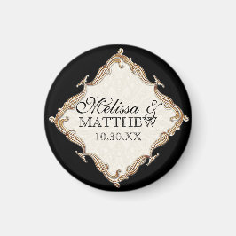 Gatsby Art Deco Nouveau Snöre Faux Guld Tulip Magnet