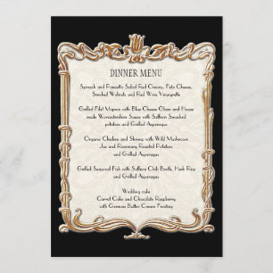Gatsby Art Deco Nouveau Snöre Faux Guld Tulip Meny