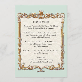 Gatsby Art Deco Nouveau Snöre Faux Guld Tulip Meny
