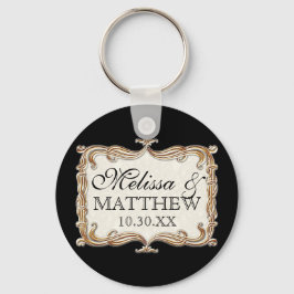 Gatsby Art Deco Nouveau Snöre Faux Guld Tulip Nyckelring