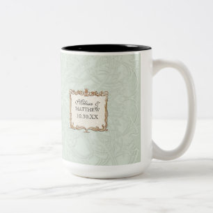 Gatsby Art Deco Nouveau Snöre Faux Guld Tulip Två-Tonad Mugg