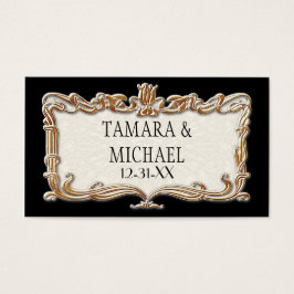 Gatsby Art Deco Nouveau Snöre Faux Guld Tulip Visitkort