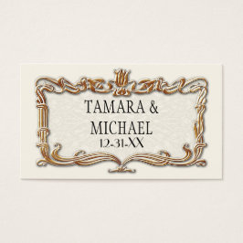 Gatsby Art Deco Nouveau Snöre Faux Guld Tulip Visitkort