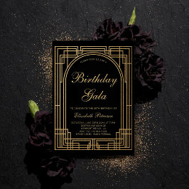 Gatsby Art Deco Roaring, 20:e Eleganten Arch Birth Inbjudningar
