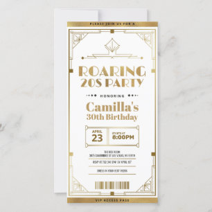 Gatsby Art Deco Roaring 20:e inbjudan till Biljett