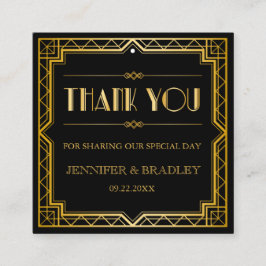 Gatsby art déco som gifta sig beställnings- färg fyrkantigt visitkort