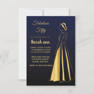 Gatsby Art Deco Stil 50 B:e dagen inbjudan