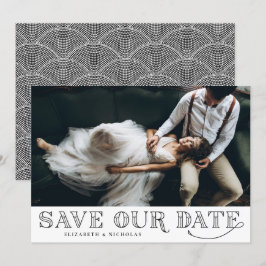 Gatsby Art Deco Typography Black Spara datumet