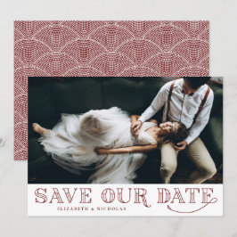 Gatsby Art Deco Typography Red - spara datumet