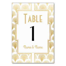 Gatsby Bordsnummer 1920's Roaring 20:e Bröllop