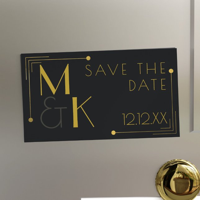 Gatsby Bröllop spara datum 25 Magnetiska kort (Cost effective pack of 25 Save the Dates for your vintage Gatsby Wedding. Just add your details)