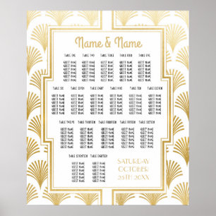 Gatsby Bröllopsinredning 1920-tal Bordplacering 18 Poster