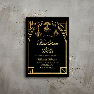 Gatsby Deco Roaring 20s Arch Chandeliers Birthday Inbjudningar