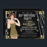 Gatsby Flapper Girl Birthday på 1920-talet Inbjudningar<br><div class="desc">Firar som de gjorde i de nya bytena med vår fantastiska,  Gatsby-inspirerade inbjudan. Oavsett om du planerar en bachelorette-fest eller en födelsedagsfest,  ta med dig din händelse i tid till den fantastiska tiden för Art Deco och lavish levande.</div>