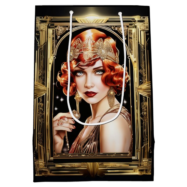 Gatsby flapper girl rödhårig 1920's party (Baksidan)