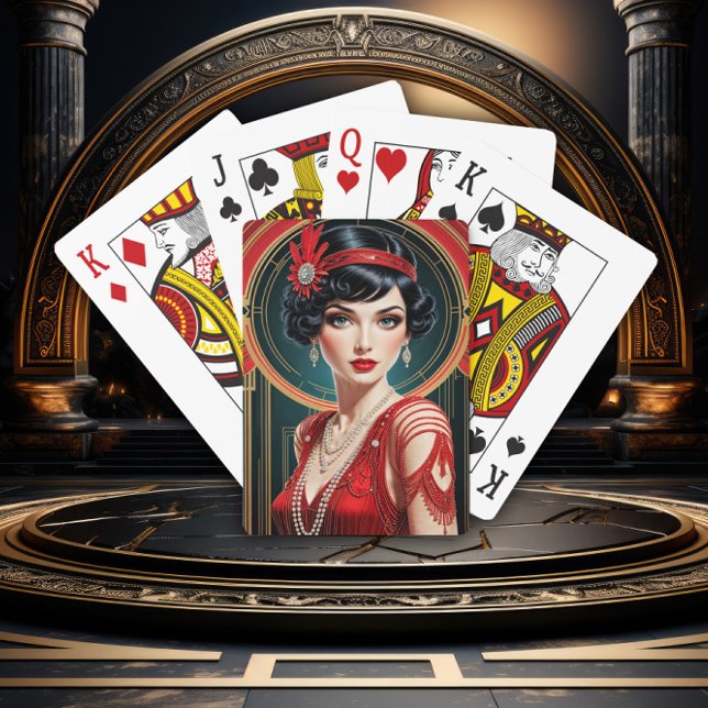 Gatsby-glamour i guld casinokort (Skapare uppladdad)