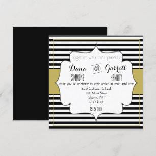 Gatsby Gold Bröllop Suite Annonsering Ceremoni Inbjudningar