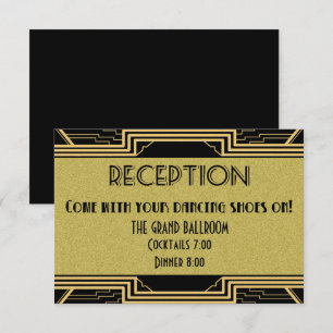 Gatsby Gold Bröllop Suite Detaljer Mottagning Fest Inbjudningar