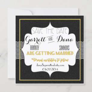 Gatsby Gold Wedding Suite Bröllopssällskap Spara Datumet