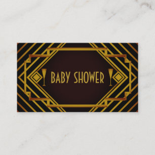 Gatsby Guld 2020's Baby Shower Biljett bjudande Tilläggskort