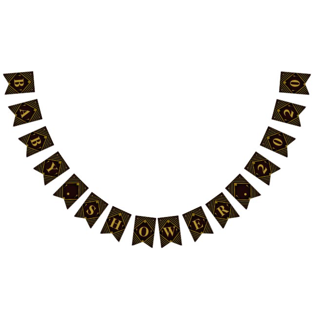 Gatsby Guld 2020's Baby Shower Vimplar (Alla)