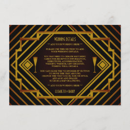 Gatsby Guld 2020's Bröllop Detail Tilläggskort