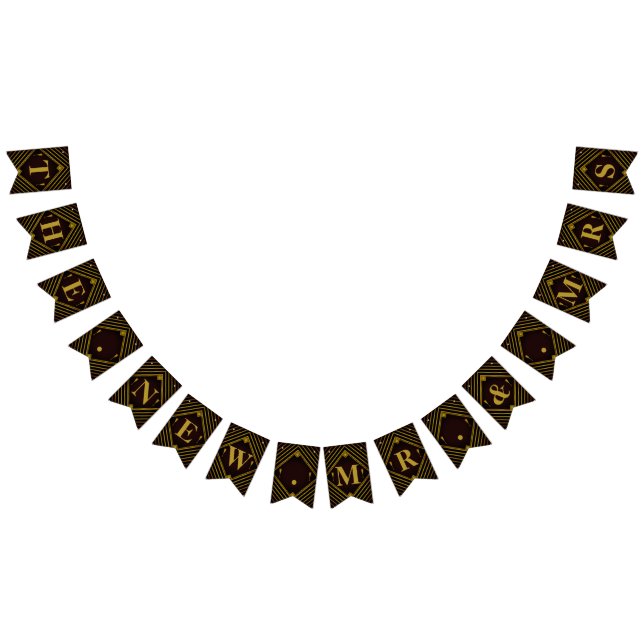 Gatsby Guld 2020's Bröllop Vimplar (Alla)