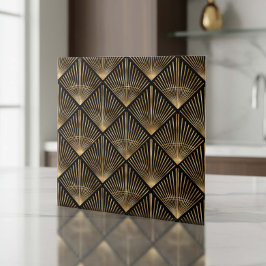 Gatsby Guld Art Deco Fläktmönster ID1188 Kakelplatta
