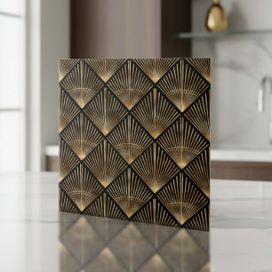 Gatsby Guld Art Deco Fläktmönster ID1188 Kakelplatta