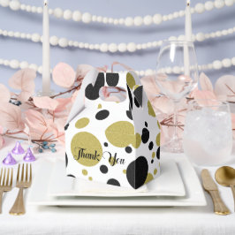 Gatsby Guld Polka-Dot-Bröllopsfest-favoritrutor Presentaskar