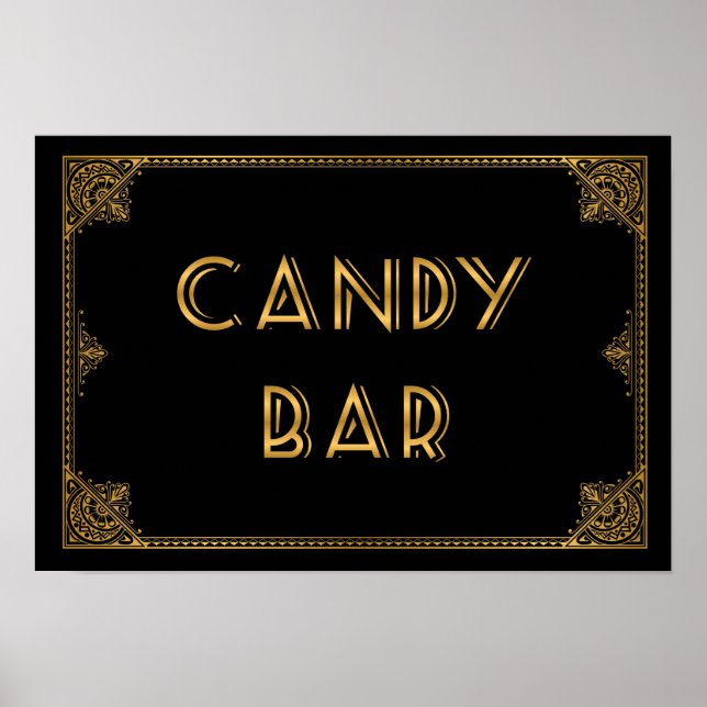 Gatsby inspirerade bröllop-tecknet CANDY PUB Poster (Framsidan)