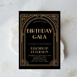 Gatsby Party Roaring 20:s Art Deco Elegant Birthda Inbjudningar