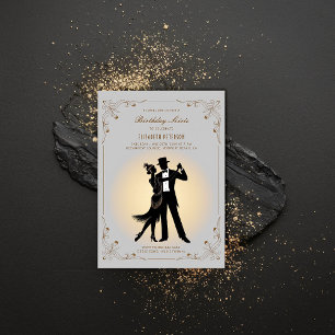Gatsby Roaring 1920 Deco Ram Flapper Birthday Inbjudningar